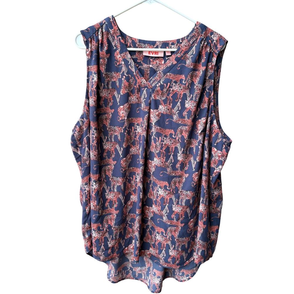 Evri Cheetah Print Sleeveless Blouse Size Women’s  2X